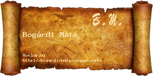 Bogárdi Máté névjegykártya