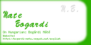 mate bogardi business card